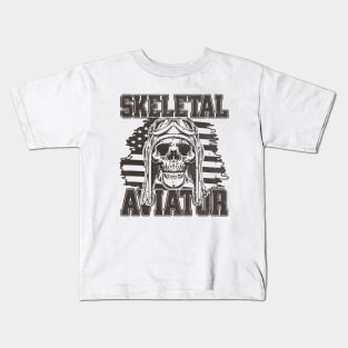 Skeleton Aviator Minimalist Kids T-Shirt